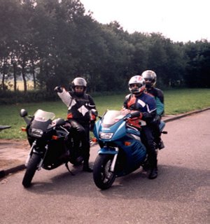 On our way to the Dutch TT'98 race in Assen.